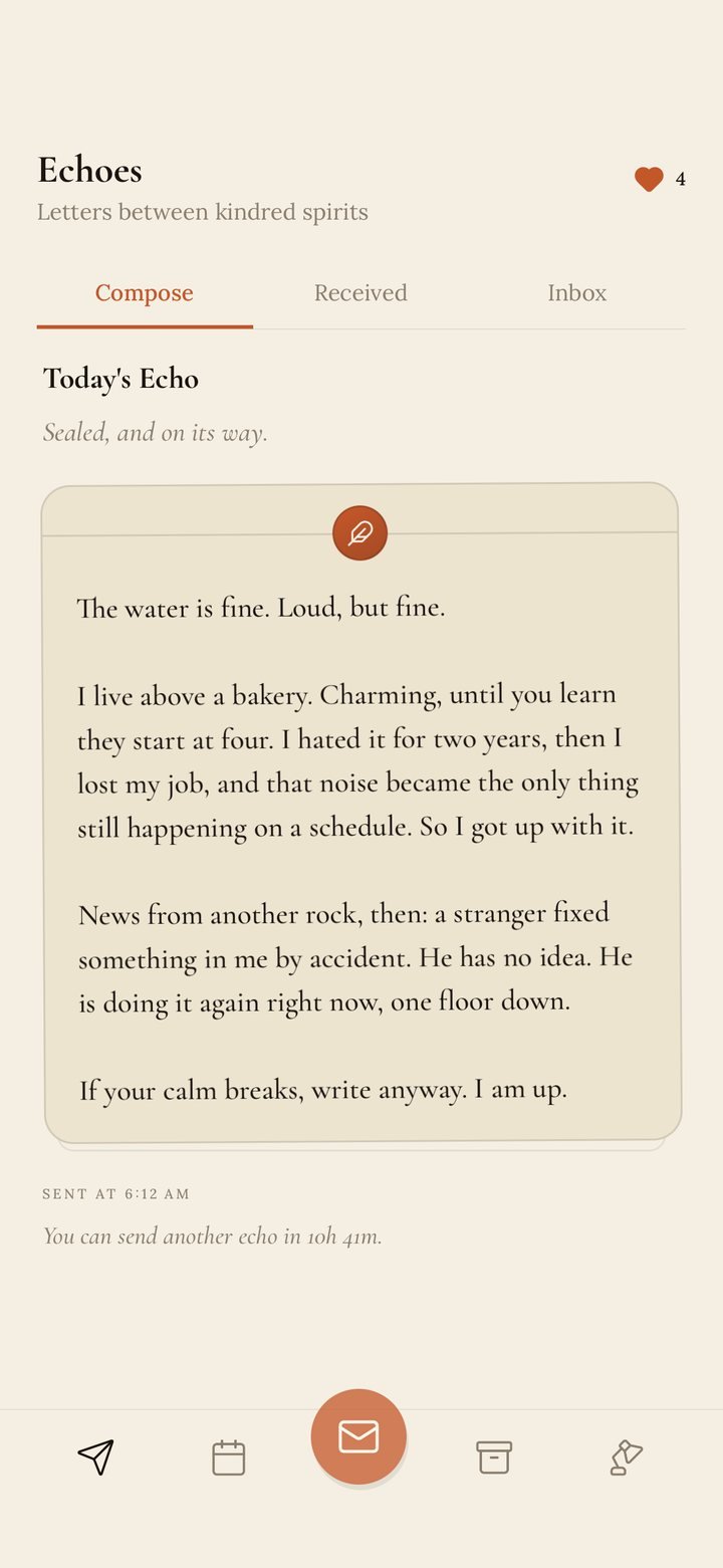 Echoes: write a letter to a stranger