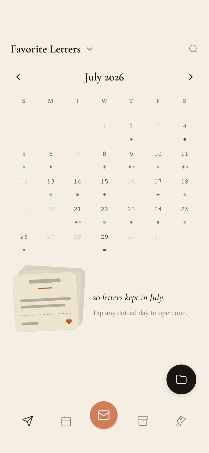 Yesterday: your favorite letters on a calendar